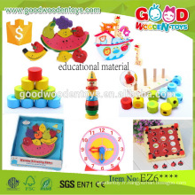 EN71 / ASTM a continué à vendre du matériel éducatif en bois pour les enfants OEM / ODM intelligent colorfull block toy